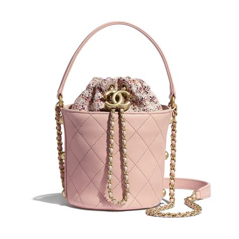 chanel pink drawstring bag